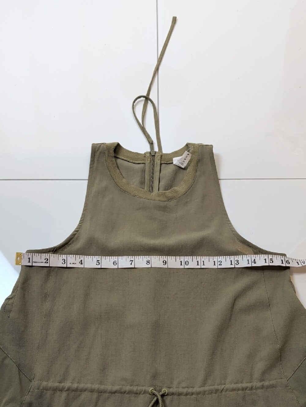 Lululemon Mesh Overlay High Neck Dress - Bronze Green - Size 6 EUC - Picture 9 of 16